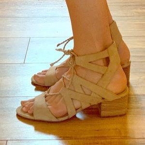 Vince Camuto lace up nude sandal